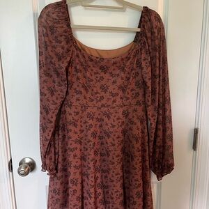 Altar'd State Brown Bishop Sleeve Sundress
